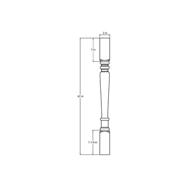 Split Corner Decorative Leg Hickory Shaker