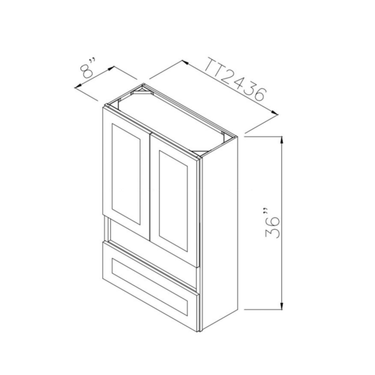 Toilet Topper Kitchen Cabinet Platinum Shaker