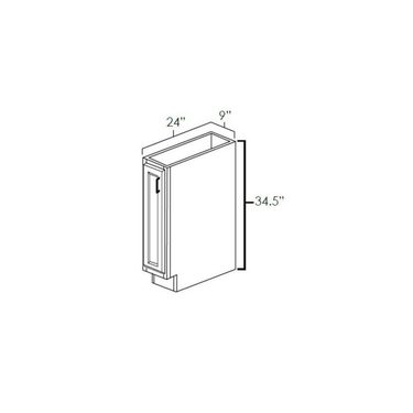 Tray Base Kitchen Cabinet Platinum Shaker