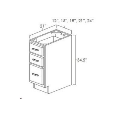 Vanity Drawer Base Kitchen Cabinet Platinum Shaker
