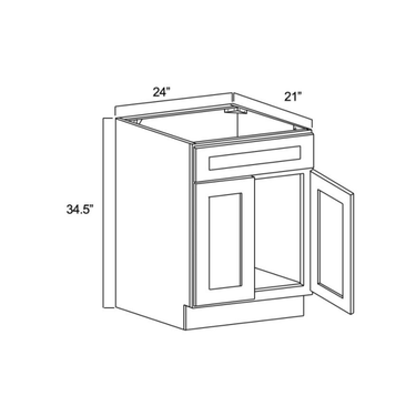 Vanity Sink Bases-Double Door Single Drawer Front Kitchen Cabinet Platinum Shaker