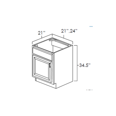 Vanity Sink Bases-Single Door Single Drawer Front Kitchen Cabinet Platinum Shaker