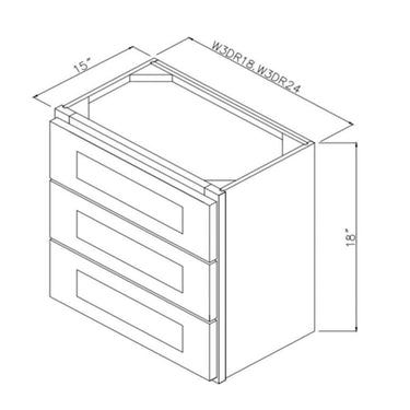 Wall 3 Drawer Cabinets West Point Grey