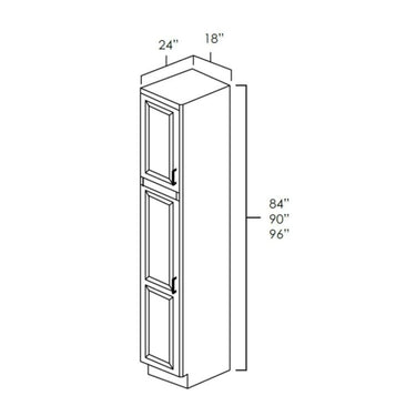 Wide Utility Cabinets-2 Doors Bristol Chocolate