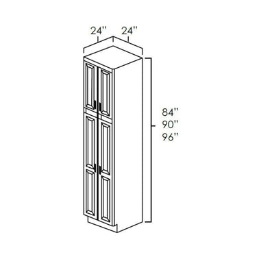 Wide Utility Cabinets-4 Doors Bristol Chocolate